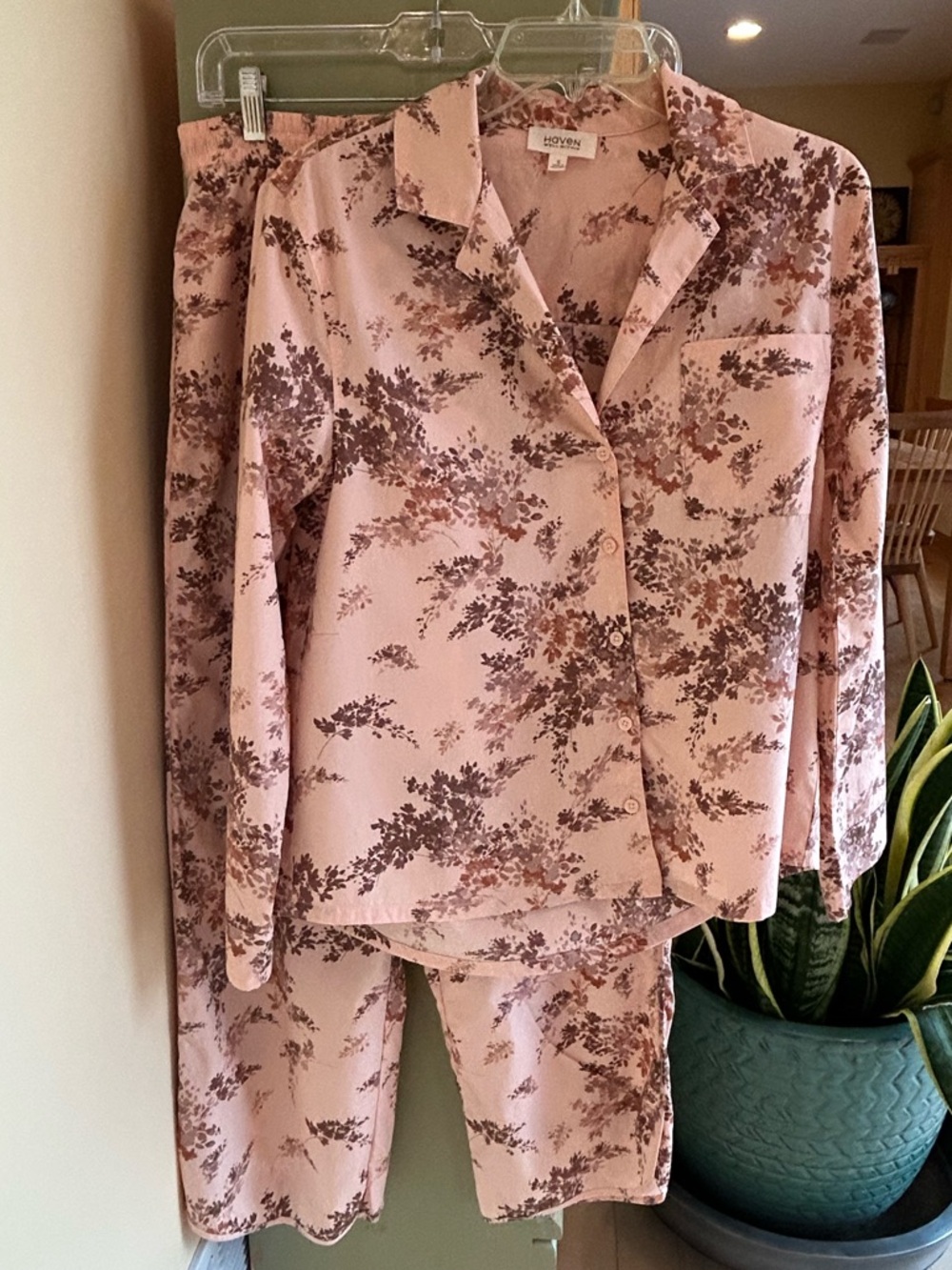 Haven Well Within Organic Cotton Poplin Pajamas Painted Rose Print Size Small - Picture 2 of 16